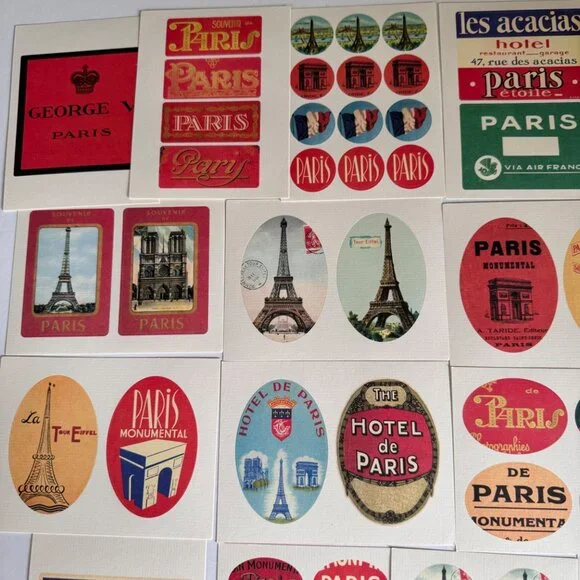 Vintage Paris Hotel Postcard & Sticker Collection in Metal Tin Vintage Style 42 - Picture 6 of 11